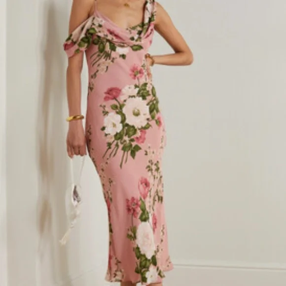 REFORMATION - Reya Dress in rose garden -  size 6 NWT - Picture 6 of 8